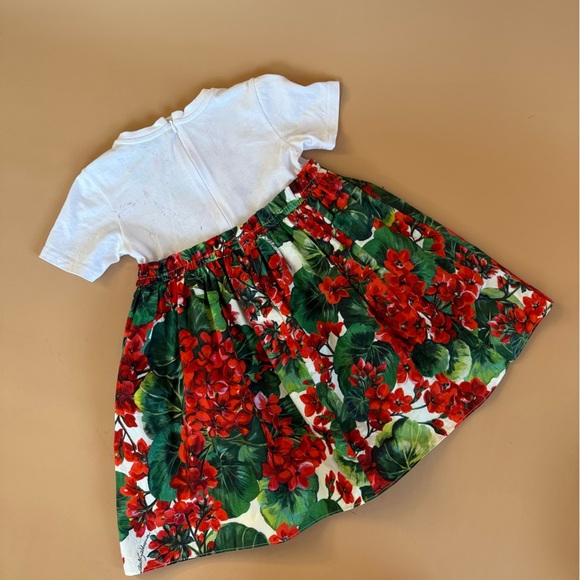 D&G White Dress with Red Floral Design - Picture 7 of 9